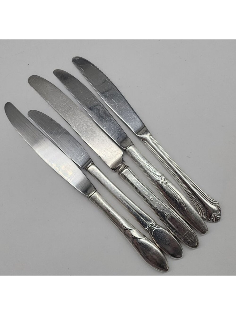Mixed Lot Flatware Silver Plated Dinner Knives Set of 5 Viande